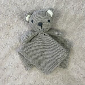 Modern Baby Sweater Knit Baby Lovey Security Blanket Tan Gray Plush Toy
